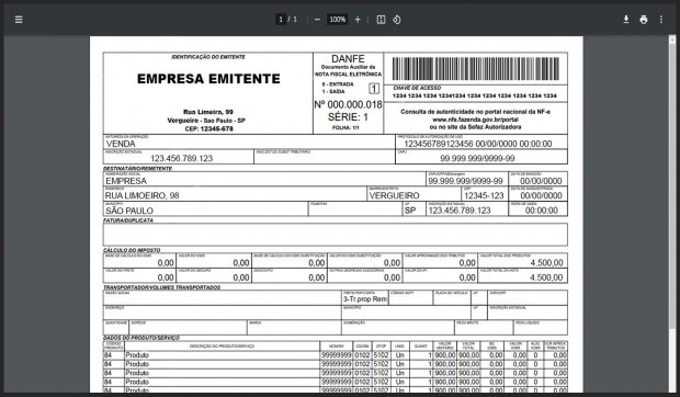 Nota Fiscal Eletrônica